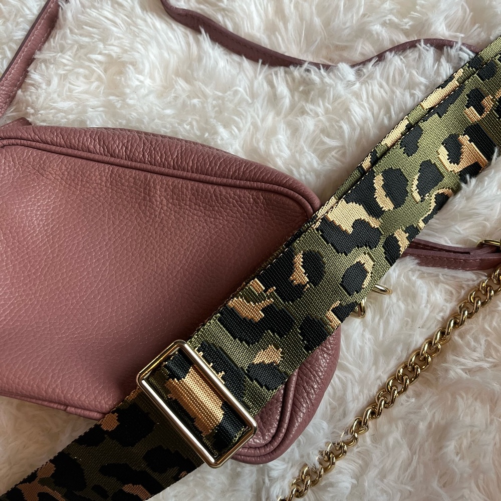 Elie Beaumont Pink Crossbody with Gold Chain, Gold and Camouflage Strap - Picture 4 of 8